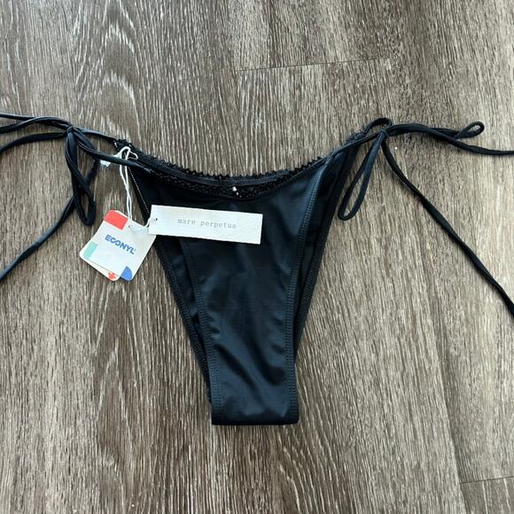 NWT Mare Perpetua Free People Dusk Black String Bikini Bottoms Size Medium Swim - Picture 15 of 16